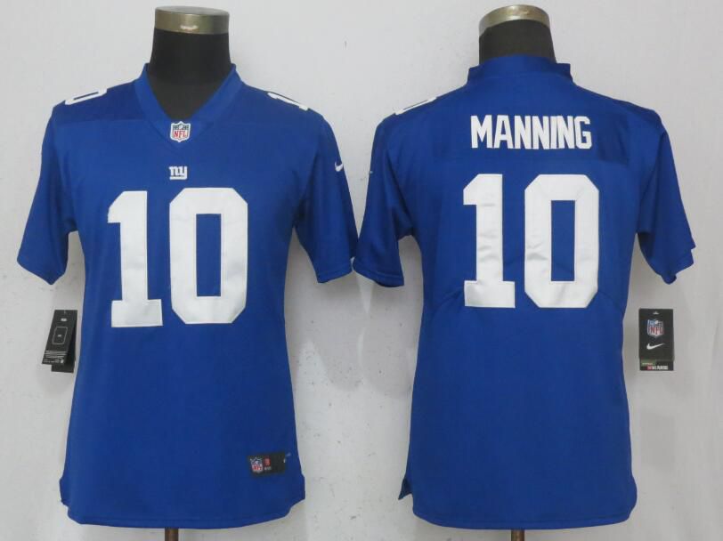 Women New York Giants #10 Manning Blue Nike Vapor Untouchable Limited NFL Jerseys